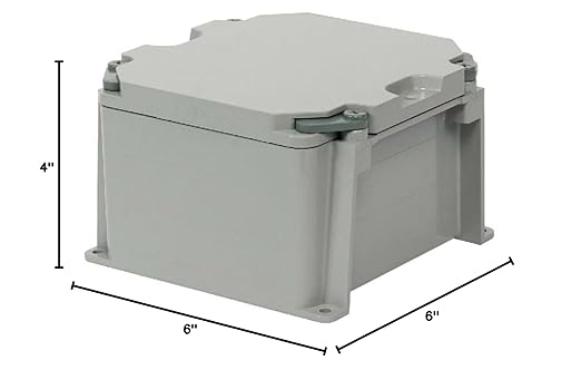 IPEX JBX664 PVC Junction Box 6 Inch x 6 Inch x 4 Inch 172.05 Cubic-Inch Gray Scepter