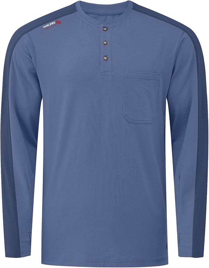 FR Shirts for Men 5.5OZ Lightweight Stretch Patriot Baseball T-Shirt Work Shirt