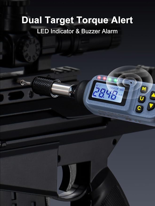 GROWNEER Digital Torque Screwdriver, 2.66-53.1 In-lbs/0.3-6 Nm, 1/4'' Drive Inch Pound Torque Screwdriver Electrician with Buzzer & LED Indicator, 27 In 1 Torque Wrench Screwdriver Set
