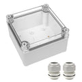 LeMotech Junction Box IP67 Waterproof Dustproof Electrical Box Project Box DIY Enclosure Gray with Transparent Clear Cover, External Size 4.9x4.9x3.0in (125x125x75mm)