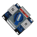 Power Automatic/Manual Transfer Switch, 63A AC110V 2-Way Generator Changeover Switch Hole M6 Installation 5.04 * 4.65in 2P/63A Blue