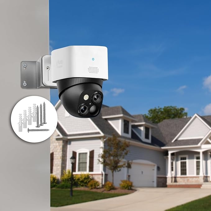 Tonton Pole Mount Corner Bracket Kit Compatible with Eufy Security SoloCam S340, SoloCam E30, and Eufy 4G LTE Cam S330, Adjustable Weatherproof Camera Mount for Solar Security Camera (1-Pack, White)
