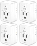 BXST Single Outlet Surge Protector, Mini Surge Protector for Refrigerators, PC, TV and Home Appliances, Flat Plug Wall Mount Power Suppressor with LED Indicators, 15A, 1800W, 120V, 4 Pack
