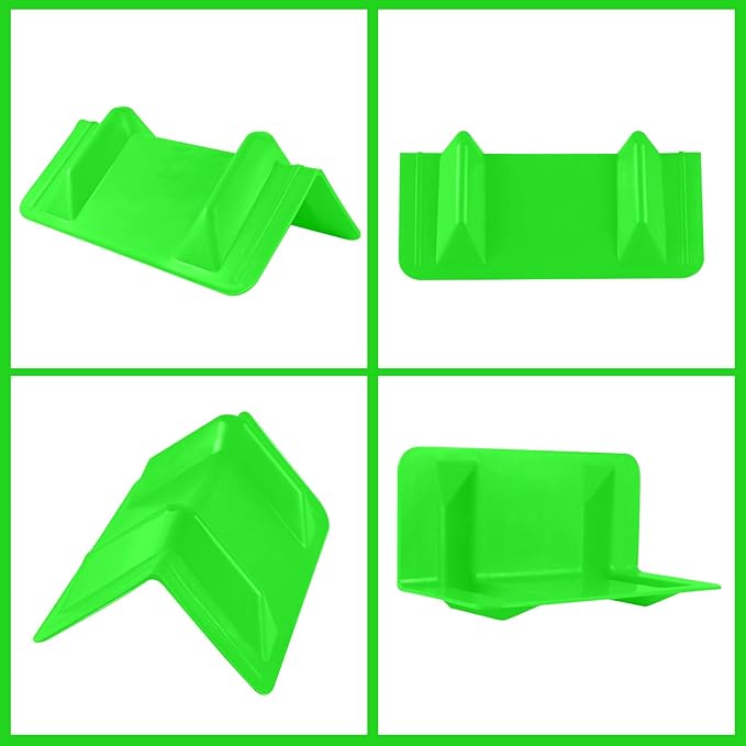 24 Pack Flatbed Edge Corner Protector for Cargo Shipping, Plastic Ratchet Strap Protectors for Tie Downs, Corner Guards for Straps Green