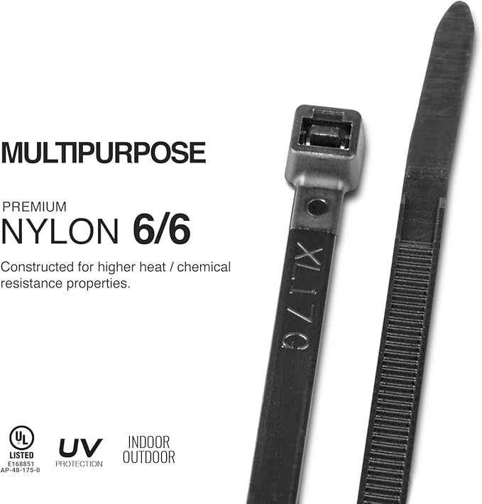 TR Industrial Multi-Purpose UV Resistant Black Cable Ties, 48 inches, 50 Pack