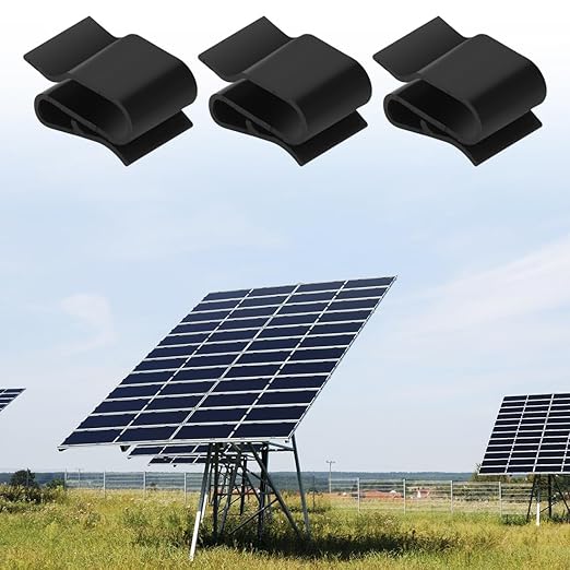 LINXIU Photovoltaic Cable Clamp Cable Clips Outdoor Trailer Frame Wire Clips Solar Panel Clip for PV Wiring Boat Cable Boat Trailer 30Pcs, 25*16mm, Black