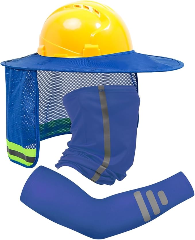 TCCFCCT Hard Hat Sun Shade, 3 Packs, Blue