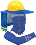 TCCFCCT Hard Hat Sun Shade, 3 Packs, Blue