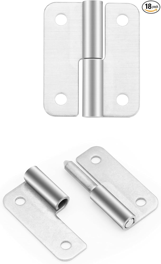 1.8 Inch Lift Off Hinge, Stainless Steel 304, Detachable Slip Joint Flag Hinges for Various Wooden or Metal Boxes, Tool Chests, and More (Right Handed, 18 PCS)