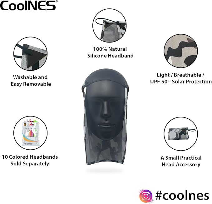 CoolNES - UV Sun Protection Neck Drape Adjustable Multifunctional 2 in 1 Face Covering for Outdoor Fishing - Unisex
