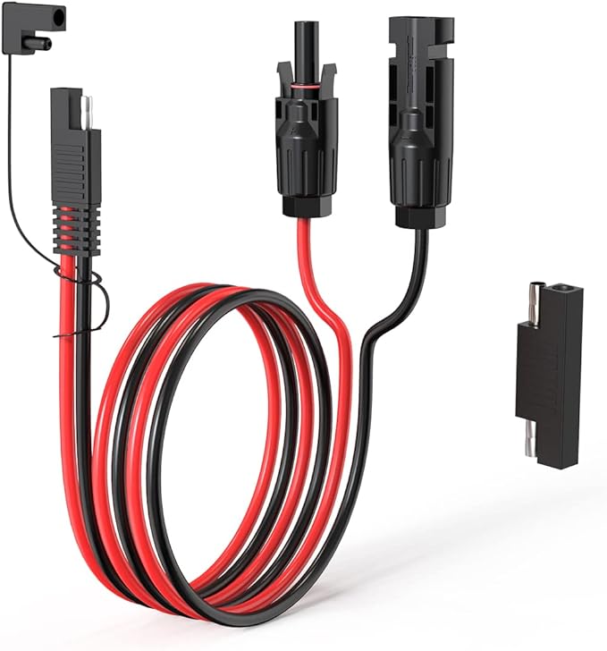 10AWG 2FT Solar Connector to SAE Adapter 2 3.3 10 20 35 50 FT SAE Solar Panel Extension Cable with SAE Polarity Reverse Adapter for Solar Panels Car Battery Charger Kit