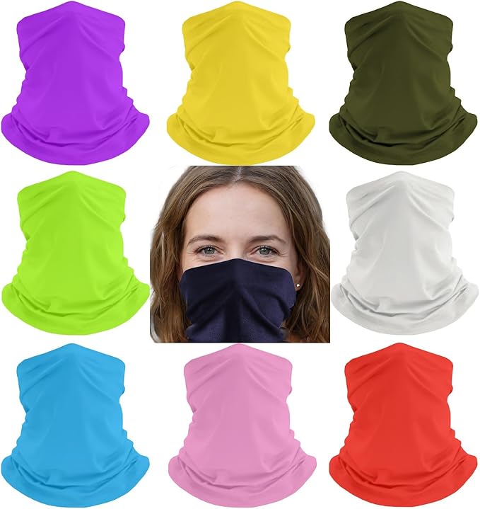9Pcs Headwear Neck Gaiter for Women Balaclava Tube UV Face Mask Headband Men Ski Cooling Warm Bandanas Wrap Pack
