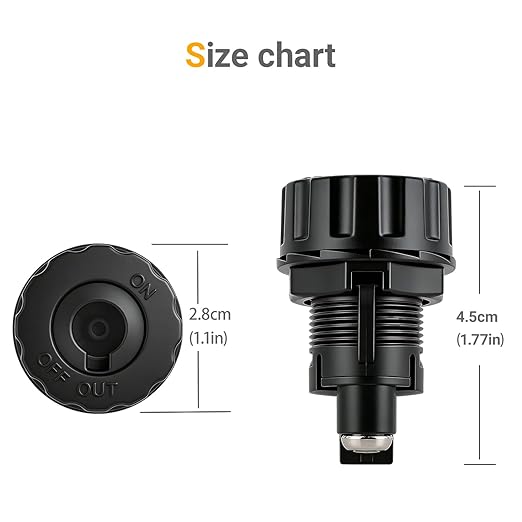 Jtron Car Battery Disconnect Switch MAX.50V DC 50A Cont 75A INT Boat Battery Switch Waterproof for Car Motorcycle Marine Boat Auto Camper RV ATV UTV Vehicles (NO-OFF/50A)