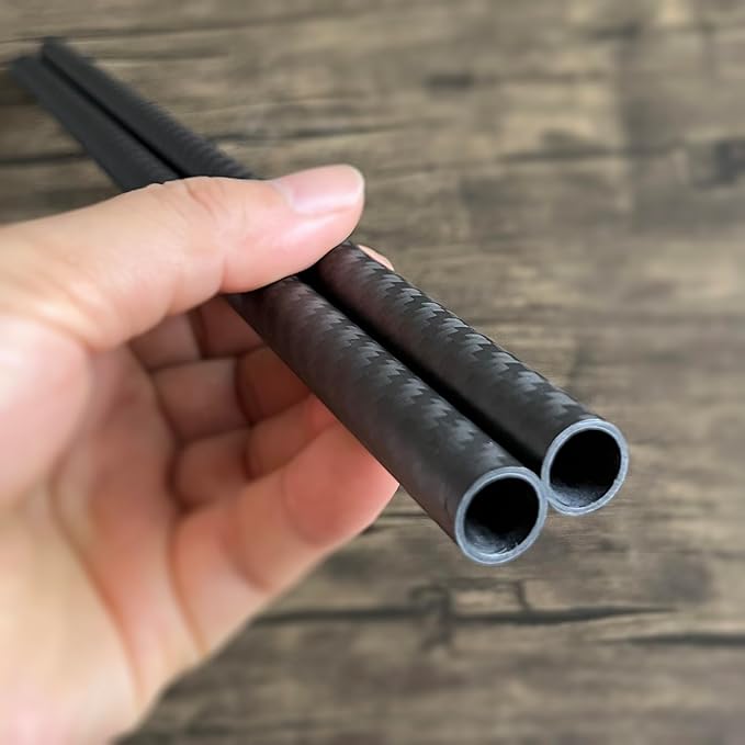 2pcs Carbon Fiber Tube 12x10x420mm,6~50mm Available, 3K roll Wrapped Twill Matte Finish.