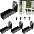 4 Pack Black Carbon Steel Fence Mounting Brackets for 1" x 1" Square Rails, Fence Panel Internal Connectors