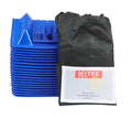 Mytee Products (120 Pack) 4" x 4" x 10" Blue Corner Protector V Shaped Flatbed Edge Guards with Carrying Case - Cargo Load Corner Edge Protector and Tie-Down Strap Guard for Flatbed