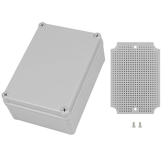 Junction Box，6.9"x 4.9"x 3" Outdoor Electrical Box with Mounting Plate, IP67 Dustproof Waterproof ABS Plastic Project Box, DIY Electrical Enclosure Gray (175x 125x 75 mm)