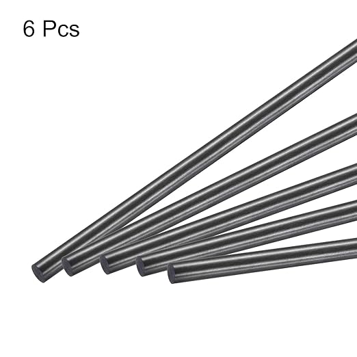 MECCANIXITY Carbon Fiber Rod, 6mm x 150mm Carbon Rod Bar for RC Airplane DIY Craft Kite Wing Tube Quadcopter Arm Repair Pack of 6