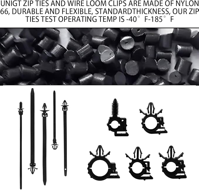 BELOMI Car Wire Loom Clips, Automotive Push Mount Cable Zip Tie, 150 Pcs Auto Wire Loom Routing Clip Assortment, Wiring Harness Clip and Fastener, Replacement Parts for Cars Boat Trailer