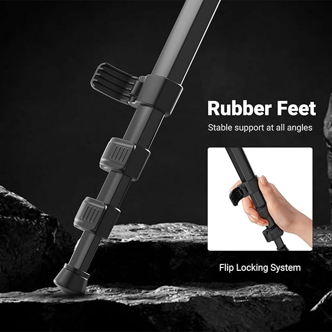 NEEWER Basics 66.5"/169 cm Travel Tripod for Camera, Lightweight Portable DSLR Stand with Ball Head, Arca Type QR Plate, Cell Phone Holder Compatible with iPhone Video Recording, Max Load 11 lb, TP12