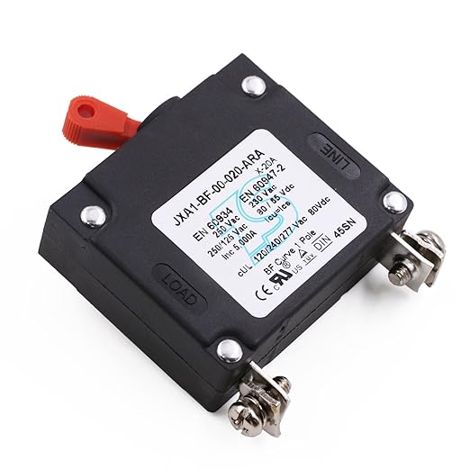 20 Amp AC/DC Red Single Pole Toggle Boat Magnetic Circuit Breaker -20 Amp