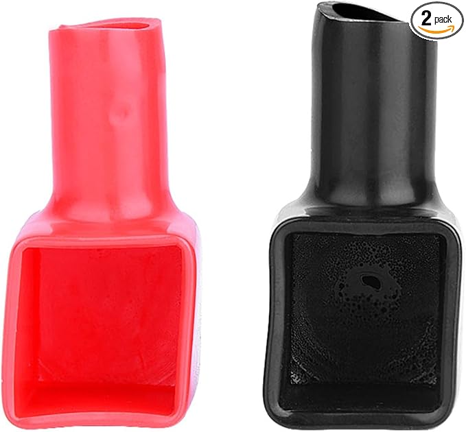 2Pcs Battery Terminal Cover, Marine Battery Terminal Protector, Battery Terminal Covers Positive and Negative Car Battery Terminal Protector Cover Red Black for Lawnmower