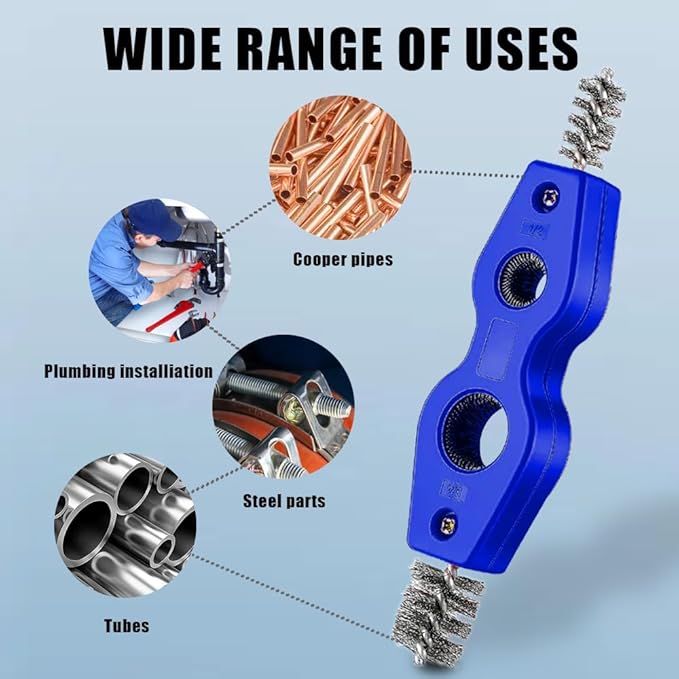 2PCS Car Battery Terminal Cleaning Brush, 4 in 1 Anti-Rust Auto Battery Cleaner with Steel Wire, Universal Car Accessories Battery Cleaner Tool Perfect for Battery Terminals & Pipes