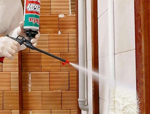 Akfix Thermcoat Fire Rated Spray Foam Insulation Kit 20 sq ft (1x27.1 oz.) - (R-Value 11.32/2 in) Closed Cell Expanding Wide Sealant Thermal Insulation for Walls and Attic - Gun & Cleaner Included