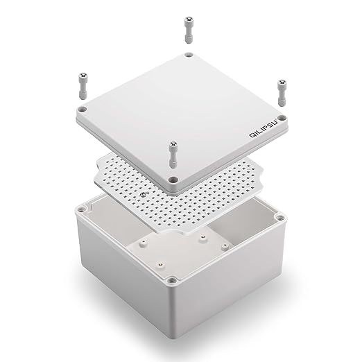 QILIPSU Outdoor Junction Box IP67 Waterproof Project Box ABS Plastic Weatherproof Electrical Enclosure Gray Cover (4.9"x4.9"x3")