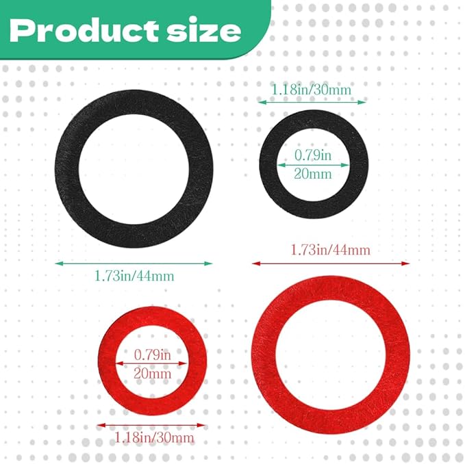 8PCS Battery Terminal Anti Corrosion Washers Fiber, Battery Terminal Protector, 4 Red & 4 Green Battery Terminal Protector for Protecting Battery Terminal, Universal Accessories (Red+Black, 12PCS)