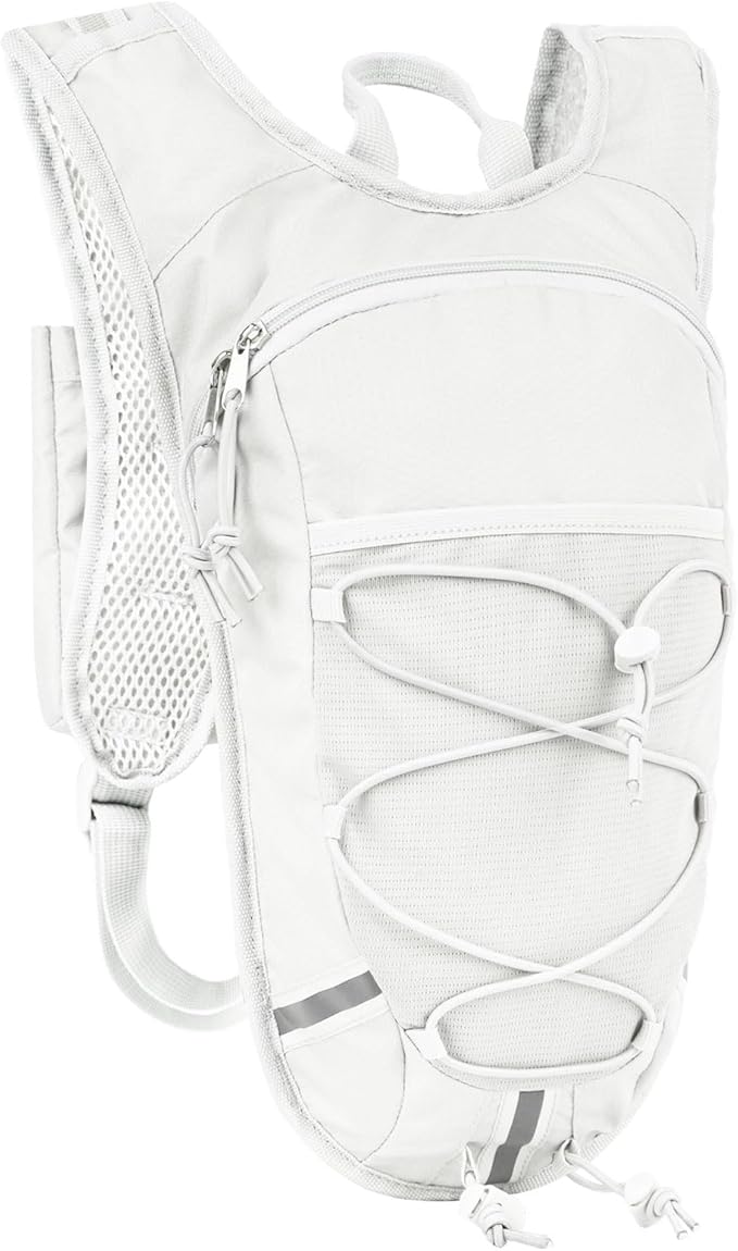 Lightweight Hydration Backpack 2L Water Bladder Pack for Running, Cycling, Hiking – Anti-Theft Water Backpack with Phone Holder, Trekking Pole Holder & Reflective Strips for Men & Women