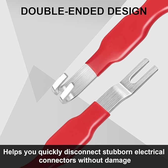 Dual-End Electrical Connector Removal Tool for Cars, Automotive Terminal Connector Separator and Removal Tool in Tight Spaces, Includes 11PCS Terminal Pin Removal Tool Set (Red)