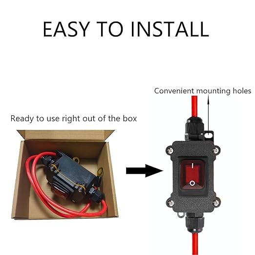 Series Switch DC 12V-24V Dual-Pole Single-Throw Bidirectional Wiring Switch DC Waterproof IP67-Rated Series Switch Suitable for RVs, Cars, Motorcycles, and Other Applications