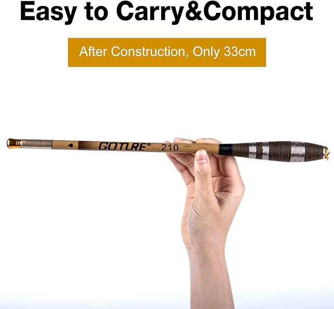 Goture Telescopic Mini Pocket Fishing Pole, Portable Fishing Hand Pole, Stream and Universal Fishing Rod, Ultralight High Strength Fishing Rods Fit for Beginners