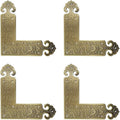 4Pcs Antique Embossing Brass Decorative Corner Protectors Braces Classical Furniture Tables and Chairs Cabinet Corner Guard Edge Cover