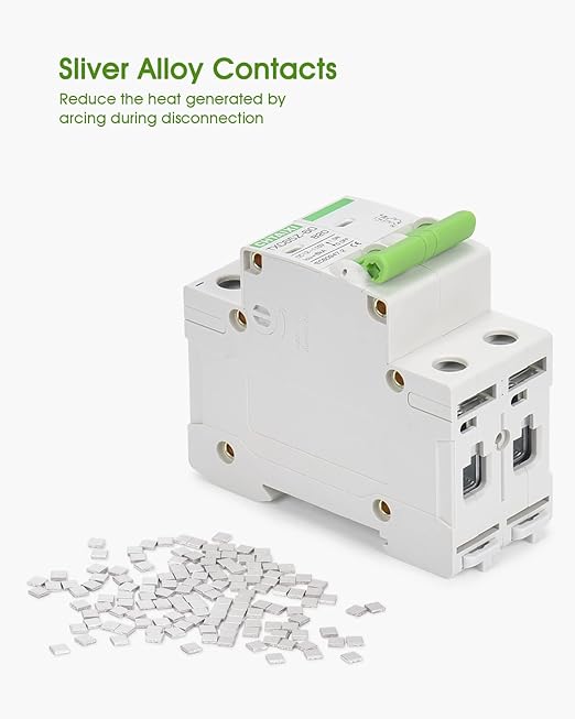 12V-110V DC Miniature Circuit Breaker, 10 Amp 2 Pole Battery Breaker Protector for Solar PV System and RV, Thermal Magnetic Trip, DIN Rail Mount, Chtaixi DC Disconnect Switch B10