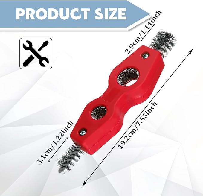 4 in 1 Car Battery Cleaning Brush, Car Battery Terminal Cleaner, Anti-Rust Auto Battery Cleaner with Steel Wire, Battery Cleaner Tool Car Accessories for Cleaning Auto Battery Post (Red)