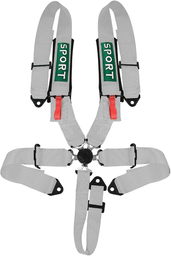 BESTZHEYU 5-Point Racing Harness Set SFI with Ultra Comfort Heavy Duty Shoulder Pads