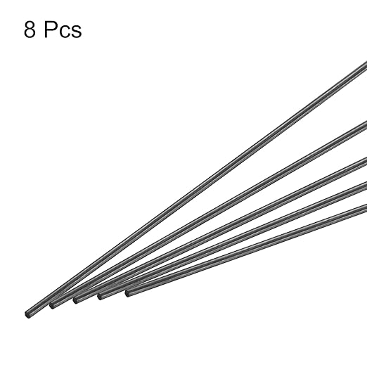 MECCANIXITY Carbon Fiber Rod, 2mm x 150mm Carbon Rod Bar for RC Airplane DIY Craft Kite Wing Tube Quadcopter Arm Repair Pack of 8