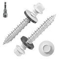 # 3/16 * 1-1/2" 460PCS 5lbs White Hexagonal Metal Sheet roof Screws, #10 * 1-1/2 with EPDM washers and Hexagonal self Tapping, Used for Metal to Wood, Corrugated Roofs.5 * 38mm