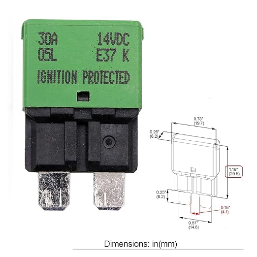 30A 12V Auto Reset Fuse Circuit Breaker ATO/ATC Low Profile - UL Certified - Blade Type I Self Resetting Fuses Breakers 12 Volt DC 30 Amp for Automotive, Car, Truck, RV, Solar, Marine, 3 Pack