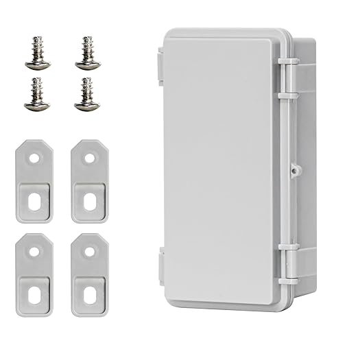 Waterproof Junction Box Outdoor Electrical Box Universal DIY Project Box for Indoor/Outdoor Use Latch Hinged Project Enclosure (7.8"x3.8"x2.9")