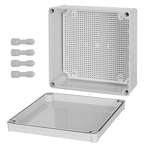 Junction Box，7.9"x 7.9"x 3.7" Outdoor Electrical Box with Mounting Plate, IP67 Dustproof Waterproof ABS Plastic Project Box, DIY Electrical Enclosure Gray (200x 200x 95 mm)