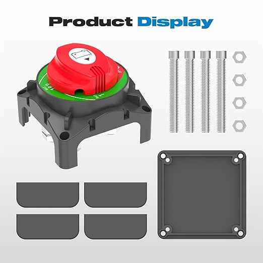 1-2-Both-Off High Current Battery Disconnect Switch 600A 12-48V Master Cut Disconnect Switch Isolator for Truck Car Vehicle RV Marine Boat