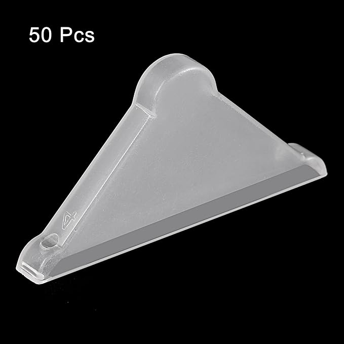 MECCANIXITY PP Corner Protector Triangle 37x4mm for Ceramic, Glass, Metal Sheets Clear Pack of 50