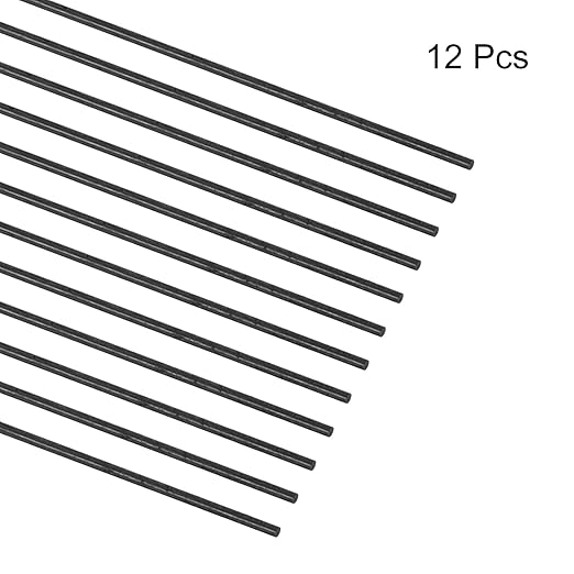 MECCANIXITY Carbon Fiber Rod, 2.5mm x 100mm for RC Plane DIY Tool Wing Tube Quadcopter Arm, Pack of 12