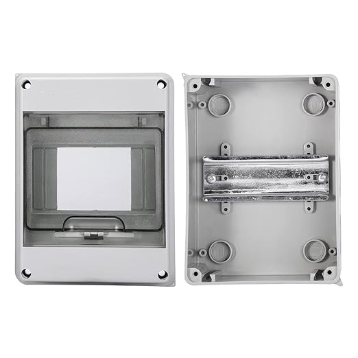 MOLLOM 5 Way Circuit Breaker MCB Distribution Protection Box with DIN Rail, IP65 Waterproof,for Indoor and Outdoor
