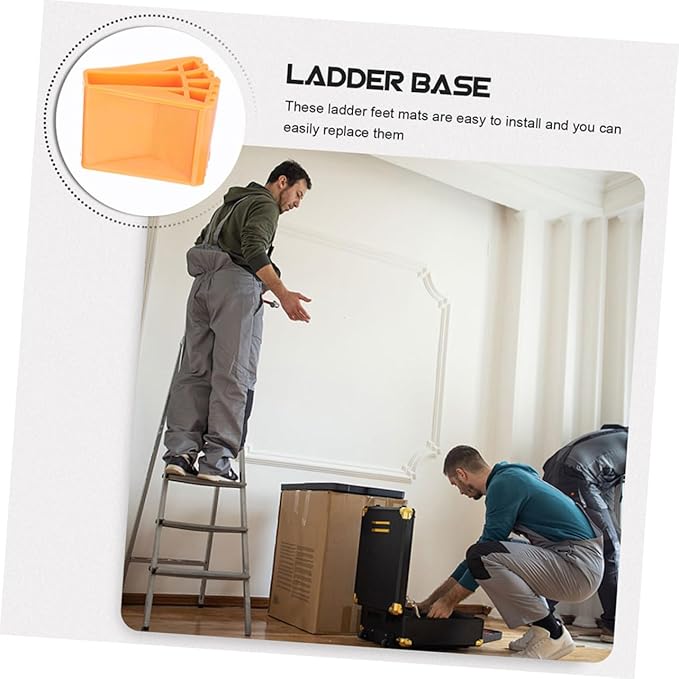 8pcs Rubber Ladder Feet Covers Non Slip Skid Pads for Enhanced Stability Durable Floor Protection Mats for Home and Office Use Design for Improved Safety