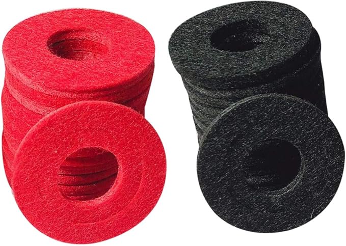 Ampper 24 Pieces Battery Terminal Anti Corrosion Washers, Battery Terminal Post Fiber Washers Protector (12 Red & 12 Black)