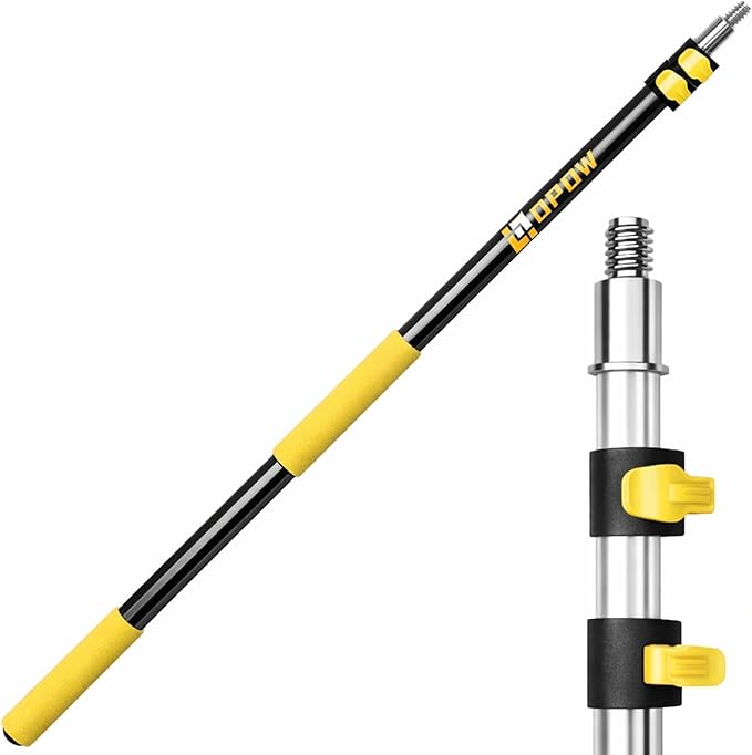 3.5-8ft Professional Extension Pole - Ideal for High Ceilings & Standard Home Projects - Heavy-Duty Aluminum Construction with Non-Slip Grip